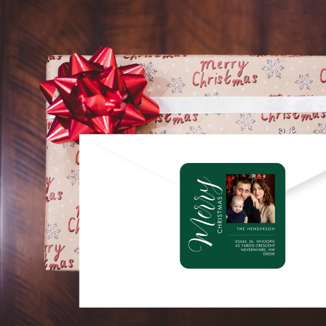 Custom Holiday Return Address Label Add Your PHOTO (Creator Uploaded)