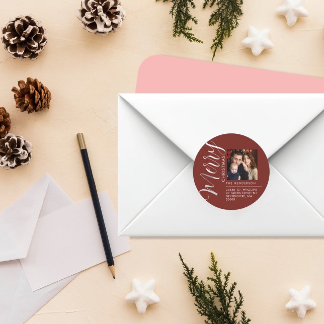 Custom Holiday Return Address Label Add Your PHOTO (Creator Uploaded)