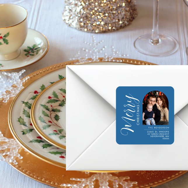 Custom Holiday Return Address Label Add Your PHOTO (Creator Uploaded)