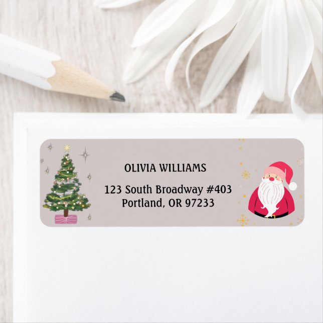 Custom Holiday Santa Address Label Return Address Label (Insitu)