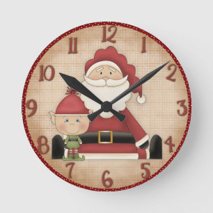 Custom Holiday Santa Claus Wall Clock