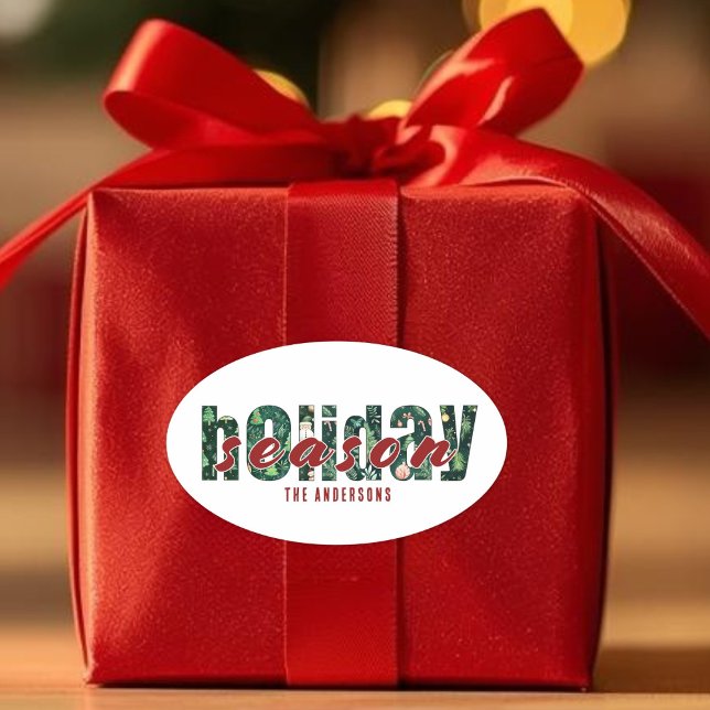 Custom Holiday Season Typography Sticker (Custom Holiday Season Typography Sticker)
