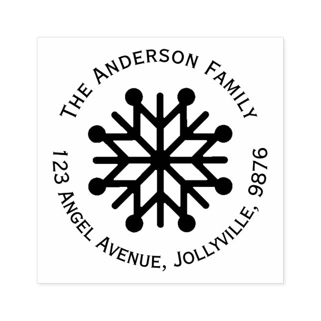 Custom Holiday Snowflake Address Rubber Stamp (Imprint)