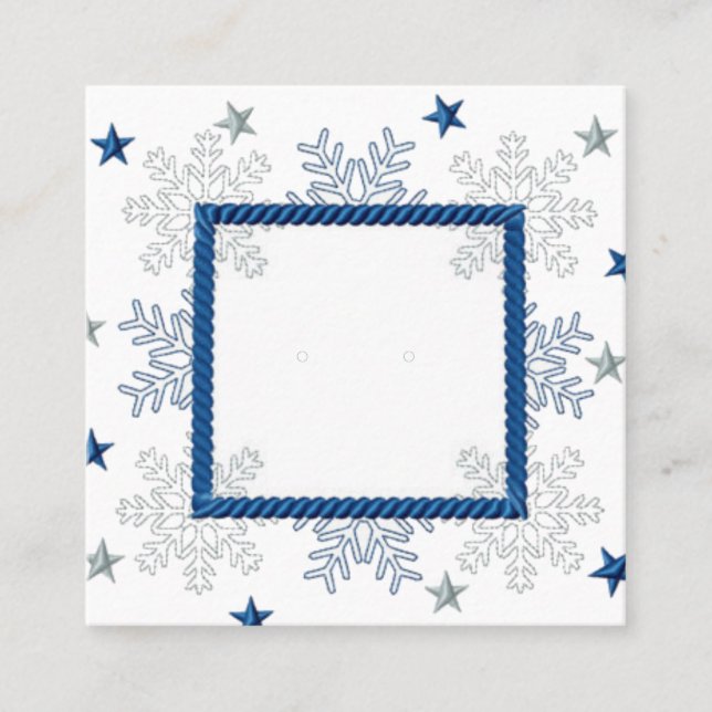 Custom Holiday Snowflake Frame Small Earring Cards (Front)