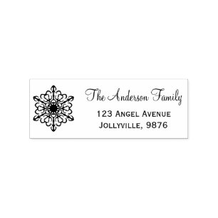 Custom Holiday Snowflake Return Address Rubber Stamp