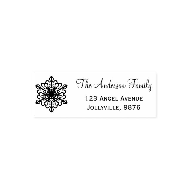 Custom Holiday Snowflake Return Address Self-inking Stamp (Design)