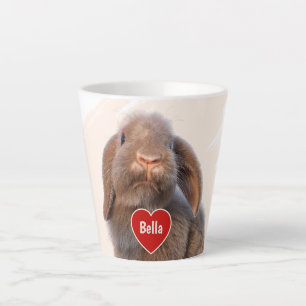 Custom Holland Lop Rabbit Photo Name Gift Latte Mug