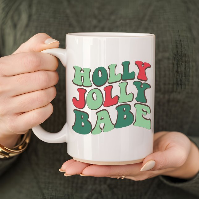 Custom holly jolly babe mug, Merry christmas mug (holly jolly babe mug, merry christmas mug, personalized mug, custom name mug, christmas vibes mug)