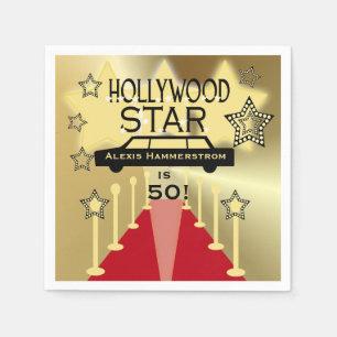 Custom Hollywood Star Birthday Paper Napkins