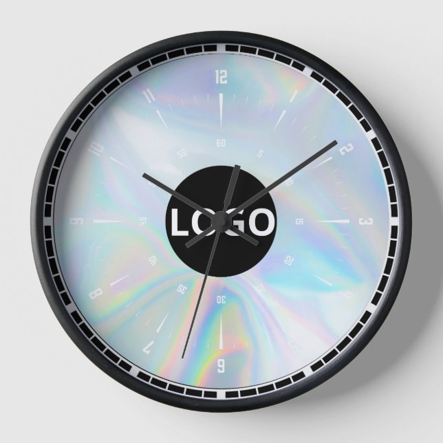 Custom Holographic Logo  Clock (Front)