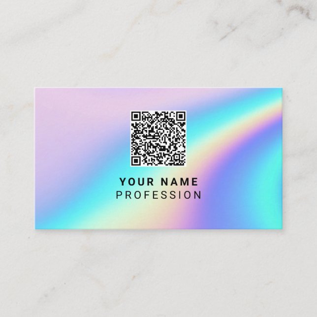 Custom Holographic Qr Code Business Card (Front)