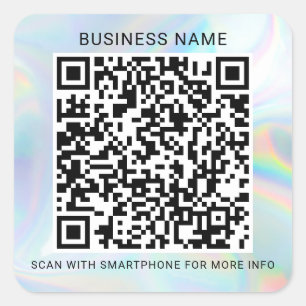 Custom Holographic QR Code Business Services Square Sticker