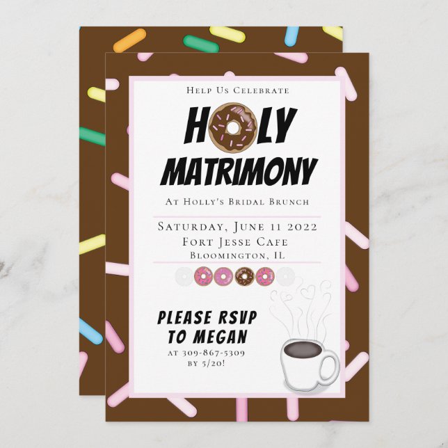 Custom Holy Matrimony Brunch Invitation (Front/Back)