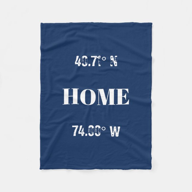 Custom Home Coordinates Fleece Blanket (Front)