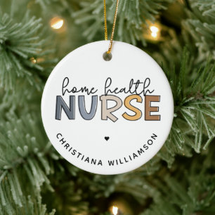 Custom Home Health Nurse Appreciation Gifts Ceramic Ornament