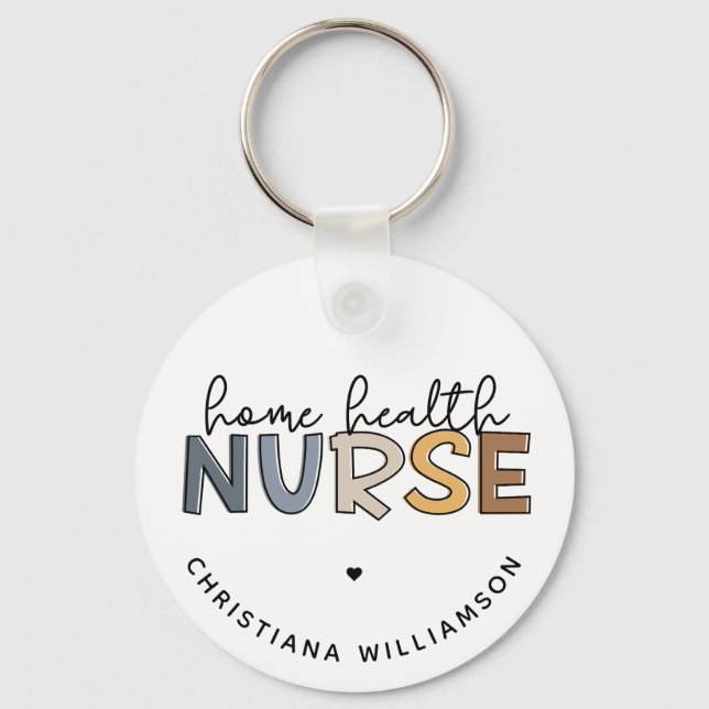 Custom Home Health Nurse Appreciation Gifts Key Ring (Front)