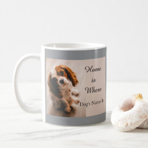 Custom Home Is Where Dog’s Name is, Spaniel Gift Coffee Mug