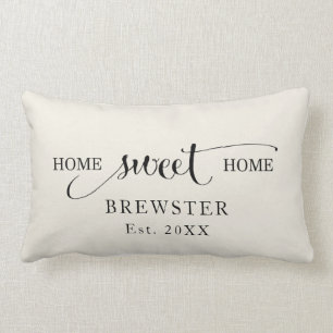 Custom Home Sweet Home Family Name Lumbar Cushion