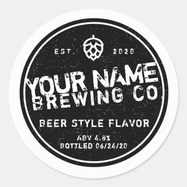 Custom Homebrew Bottle Labels - Add your own words (Front)