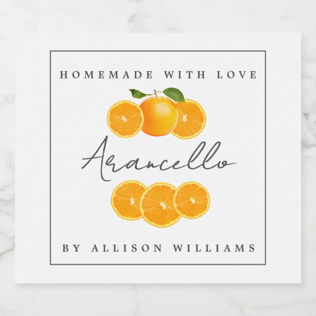 Custom Homemade Arancello Label (Single Label)