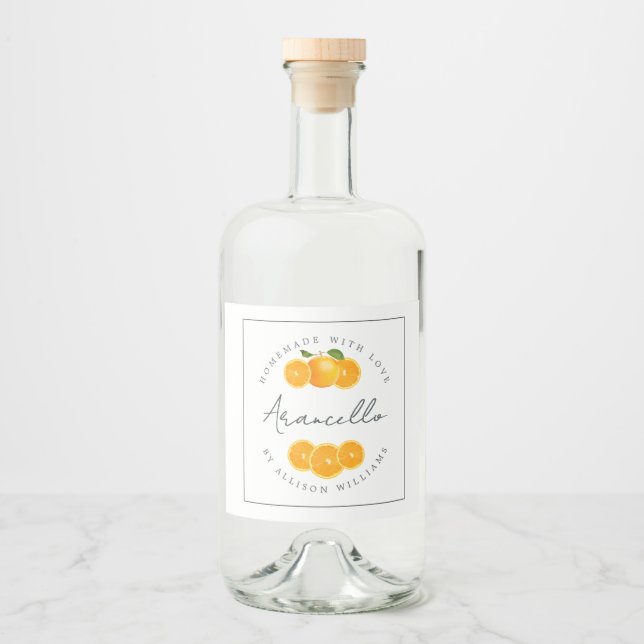 Custom Homemade Arancello Label (Front)
