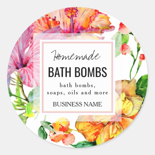custom homemade bath bombs label (Front)