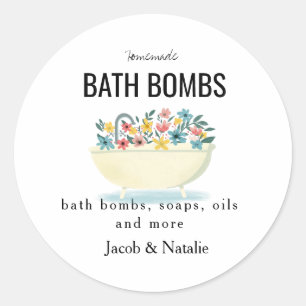 custom homemade bath bombs label