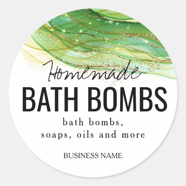 custom homemade bath bombs label (Front)