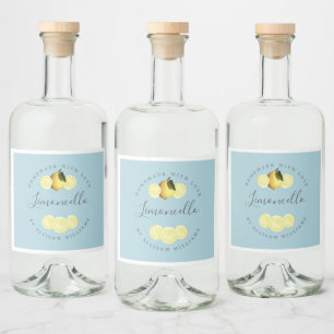 Custom Homemade Blue Glow Limoncello Label