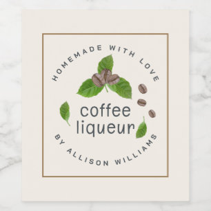 Custom Homemade Coffee Liqueur Label