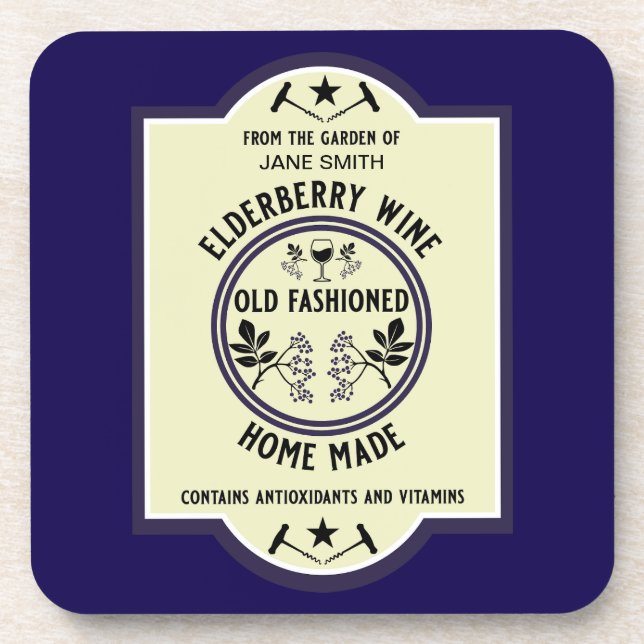 Custom Homemade Elderberry Drinks Coaster (Front)