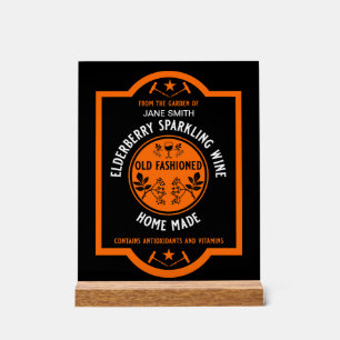 Custom Homemade Elderberry Sparkling  Acrylic Sign
