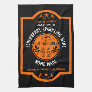Custom Homemade Elderberry Sparkling Tea Towel