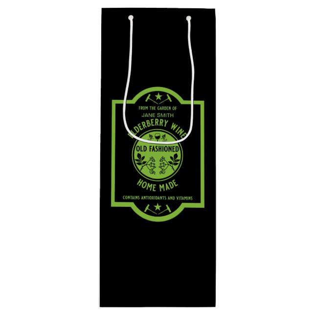 Custom Homemade Elderberry Wine Gift Bag (Front)