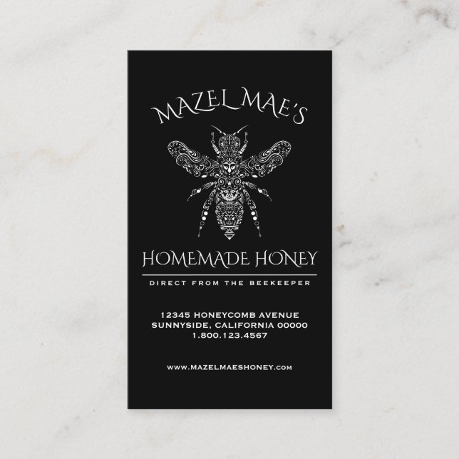 Custom Homemade Honey Business Card (Front)