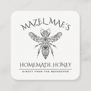 Custom Homemade Honey Square Business Card