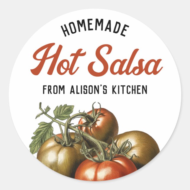 Custom Homemade Hot Salsa Canning label (Front)