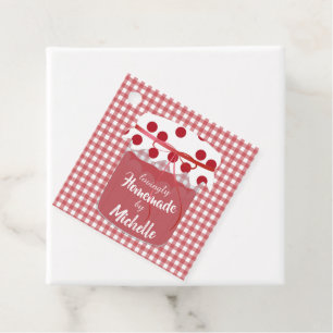 Custom Homemade Jam and Gingham Favour Tags