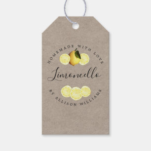 Custom Homemade Limoncello Kraft Paper Gift Tags