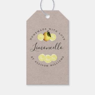 Custom Homemade Limoncello Kraft Paper Gift Tags