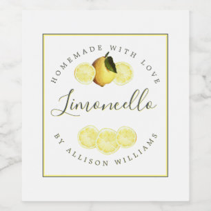 Custom Homemade Limoncello Label