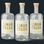 Custom Homemade Limoncello Label<br><div class="desc">Elegant and modern limoncello bottle label with the text limoncello,  homemade with love and your name in chic script and modern typography on an antique white background with a stylish touch of pretty lemon slice. Simply add your name or business. Exclusively designed for you by Happy Dolphin Studio!</div>