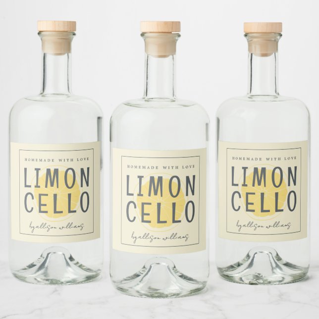 Custom Homemade Limoncello Label (Bottles)