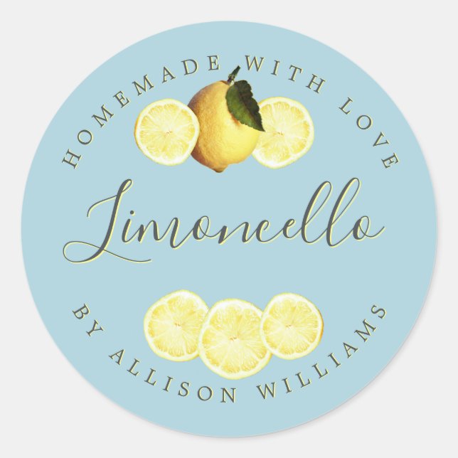 Custom Homemade Limoncello Label (Front)