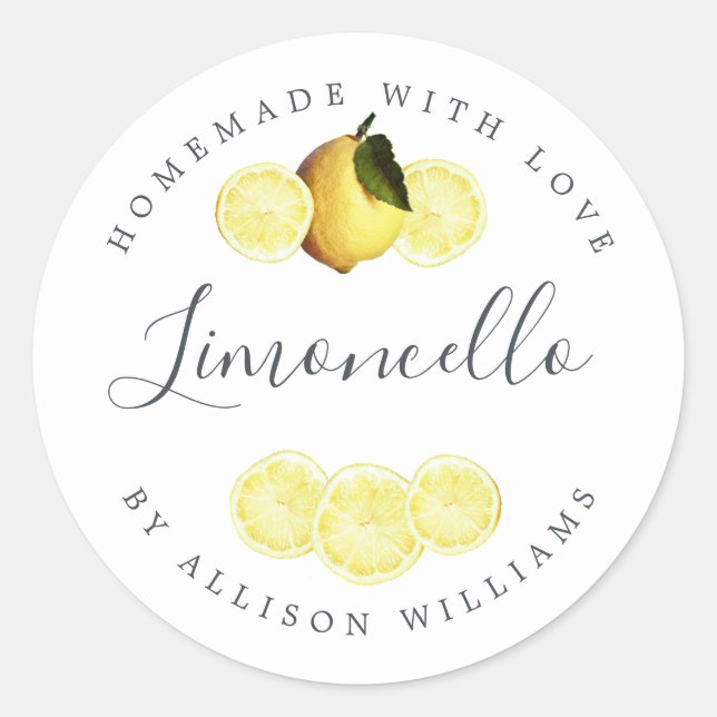 Custom Homemade Limoncello Label (Front)