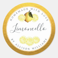 Custom Homemade Limoncello Label Classic Gold