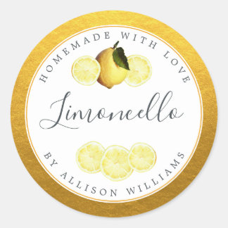 Custom Homemade Limoncello Label Classic Gold