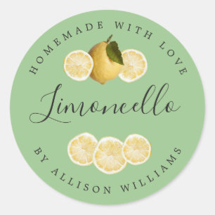 Custom Homemade Limoncello Label Green