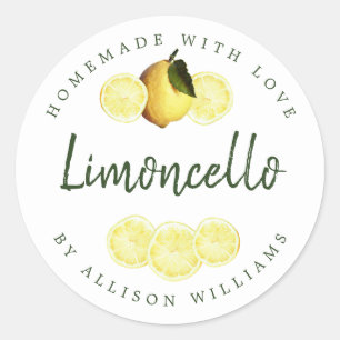 Custom Homemade Limoncello Label White