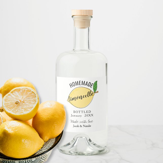 custom homemade limoncello wedding favour liquor bottle label (Creator Uploaded)